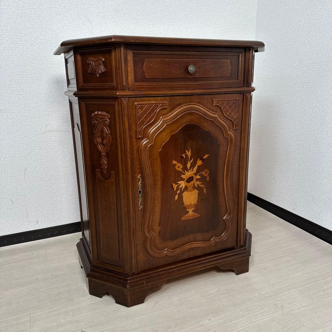 イタリア製 象嵌細工 アンティークスタイル コンソール キャビネット is2※