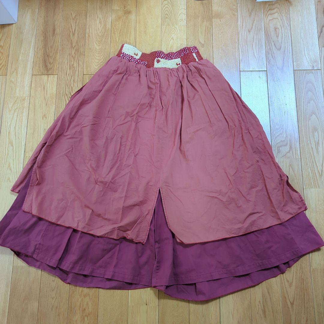 KAPITAL キャピタル サイズ１ ギャッベ オーロラ エプロン パンツ