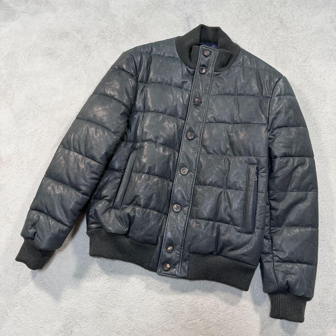 クルチアーニ　レザーブルゾン　アウター　レザー/カシミヤ　ブラック系　52