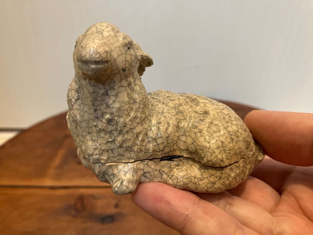 肌艶抜群！時代物の羊型香合◇茶道具◇煎茶道具◇香道具◇古美術◇陶磁器◇古道具