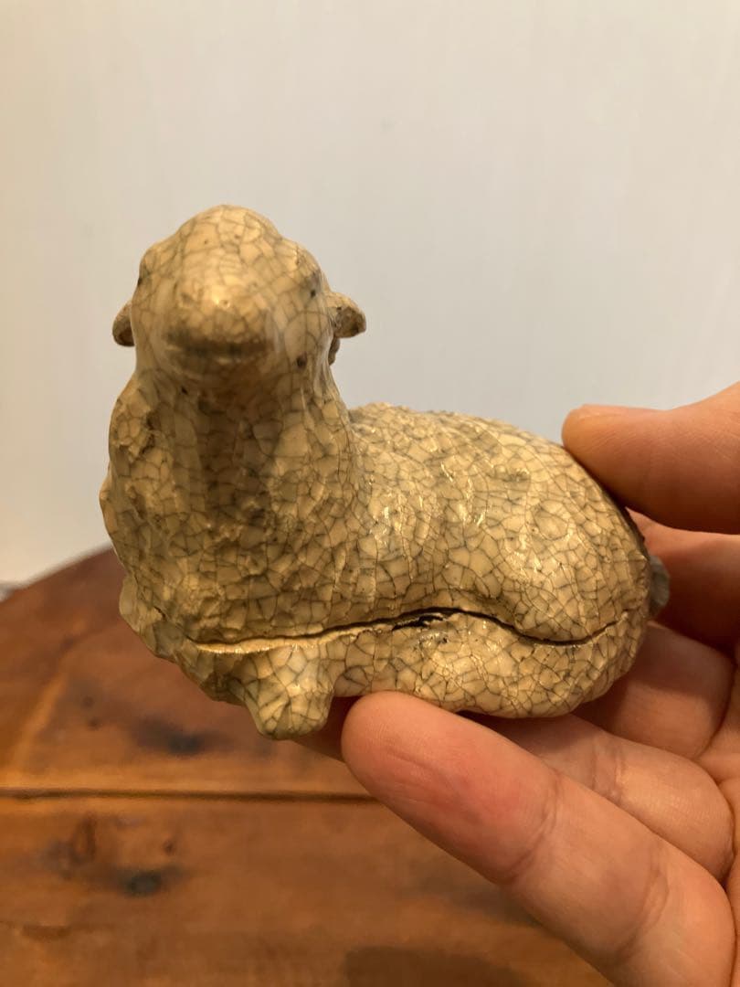 肌艶抜群！時代物の羊型香合◇茶道具◇煎茶道具◇香道具◇古美術◇陶磁器◇古道具