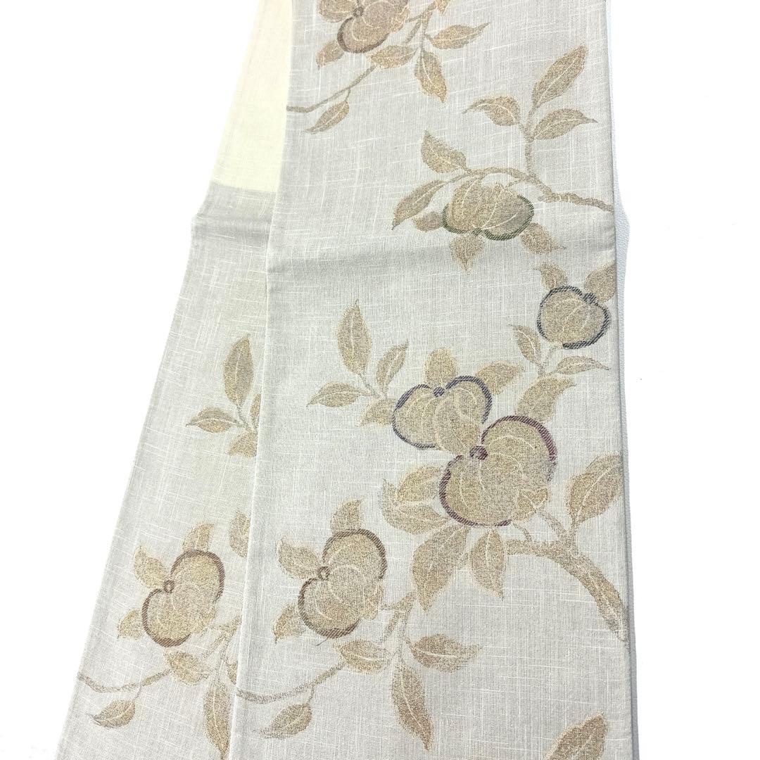 専用帯4648 ●高級 正絹 焼箔紬 六通 袋帯