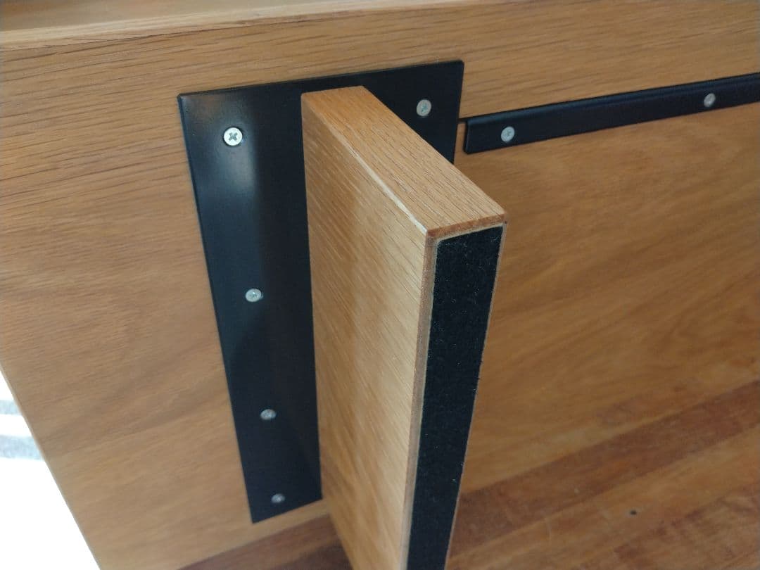 【訳あり美品】MUJI無印良品 オーク材テレビ台110cm/引戸AVラックボード