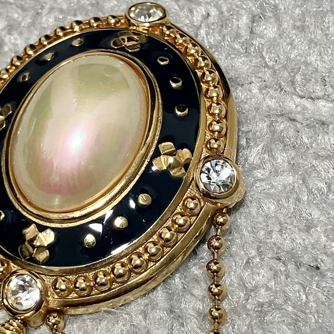 バーバリーズ［ピンブローチ］ラインストーン　パール　チェーン　ヴィンテージ