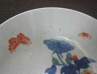 インテリア！【鍋島皿　花鳥文色絵皿　観賞　骨董木箱・ｋ42 】陶磁器 鉢丼　収集