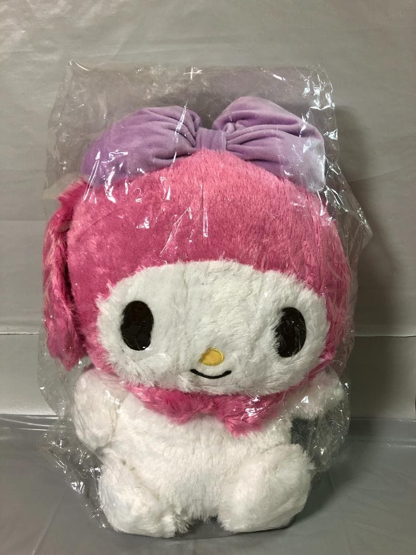 メロディ パフパフぬいぐるみ　Lサイズ　マイメロディ タグ付き