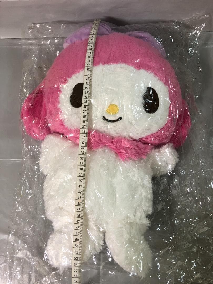 メロディ パフパフぬいぐるみ　Lサイズ　マイメロディ タグ付き