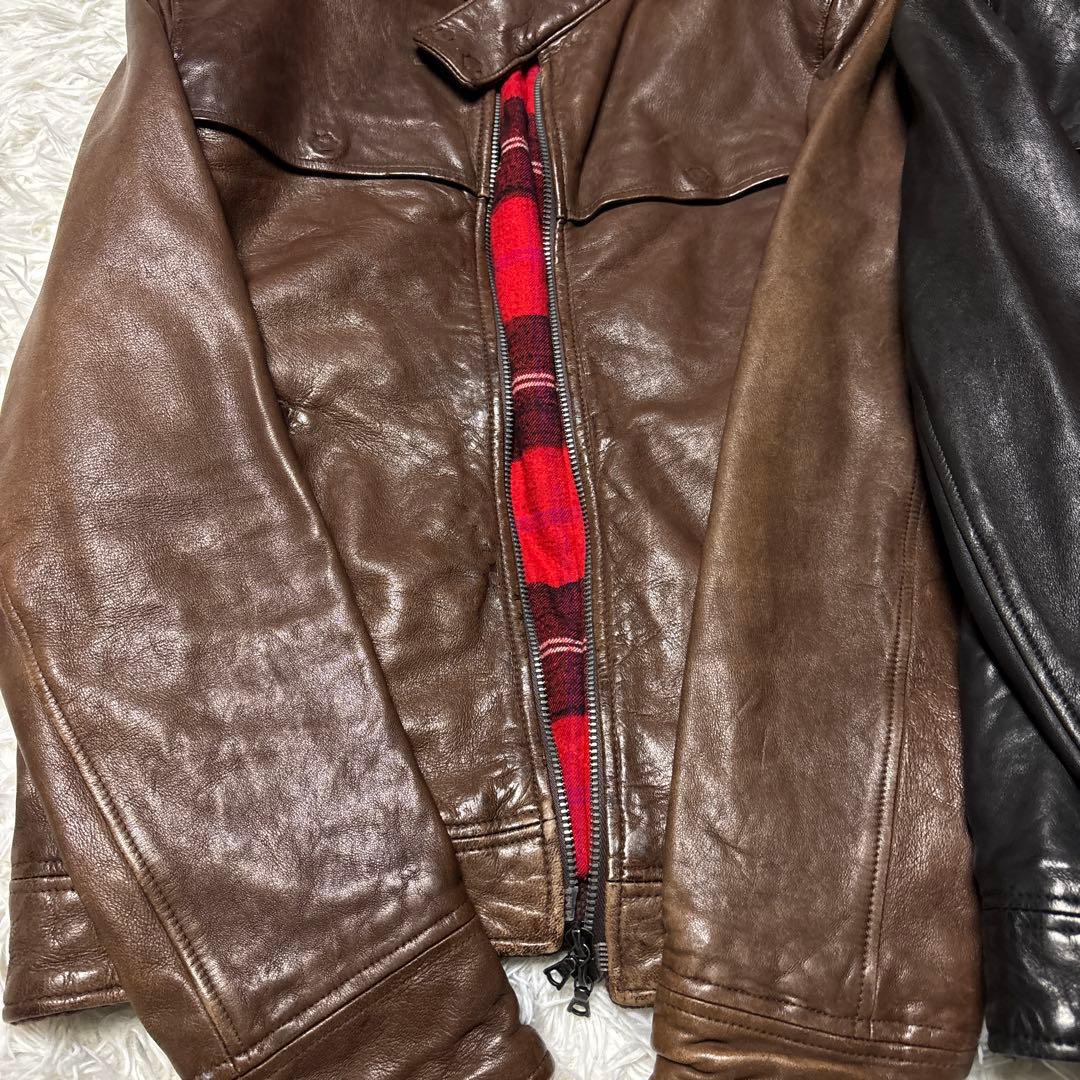 トゥモローランド 裏地チェック ラムレザー ライダース 2着セット 本革 お得