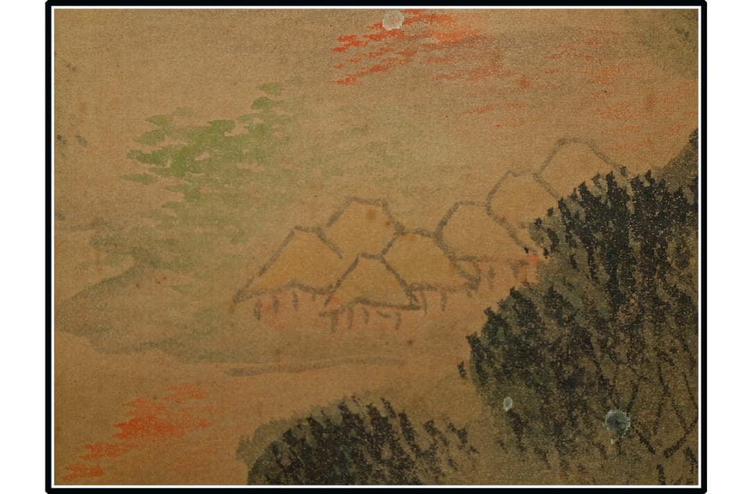 日本時代の掛け軸その肉筆保証　激安骨董品　※江戸鎌倉平安 X1064C16-8