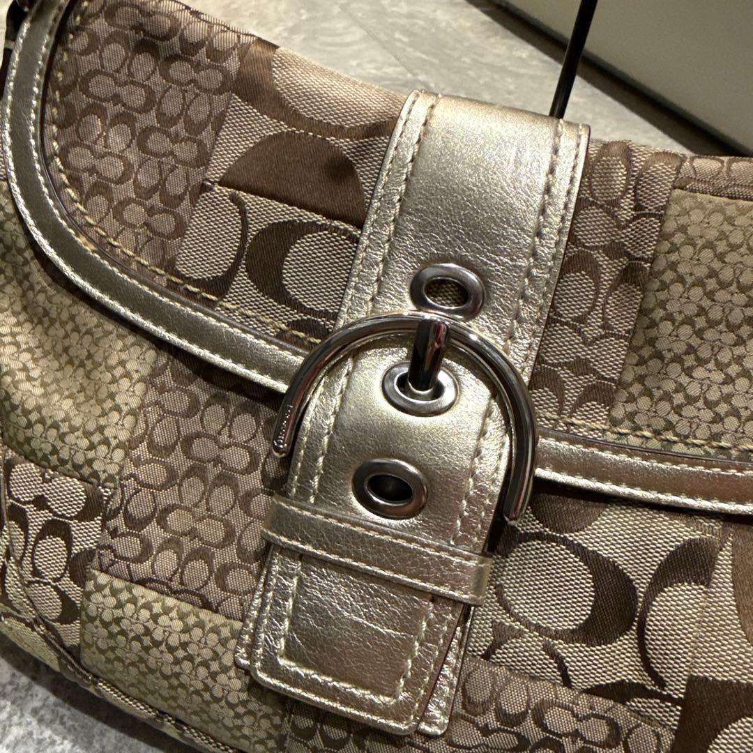 ブラウン系パッチワークショルダーバッグ