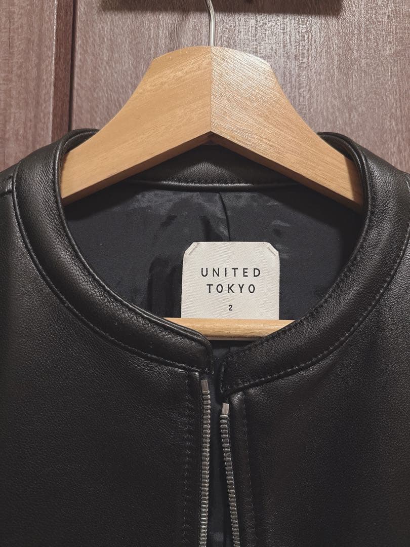 美品 UNITED TOKYO / レザーシングルライダースジャケット/M