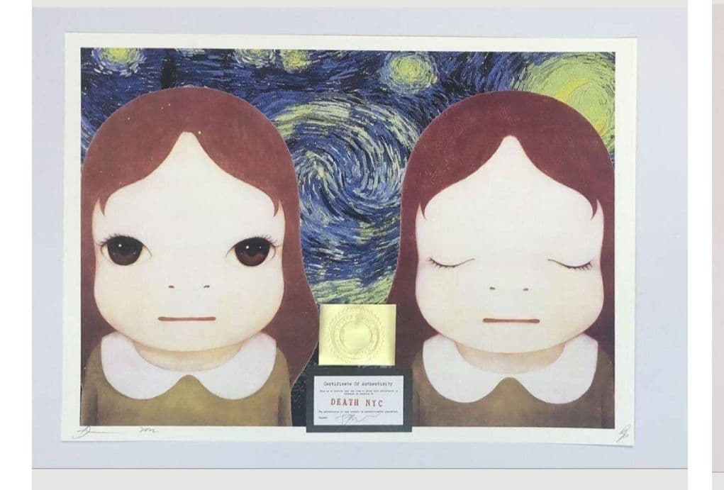 DEATH NYC アートポスター　 奈良美智 ゴッホ 星月夜 ロッタちゃん