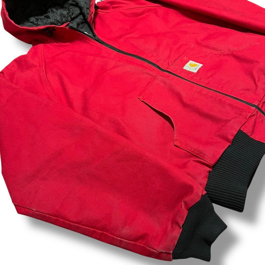90s カーハート アクティブジャケット 赤 キルティングライナー