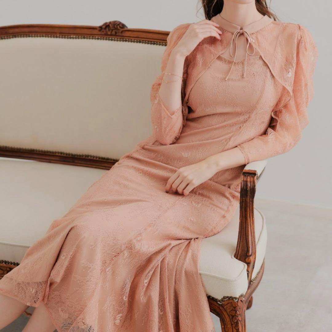 【前後2way】　Dorry Doll　ボレロレイヤーレースドレス　ピンク　S