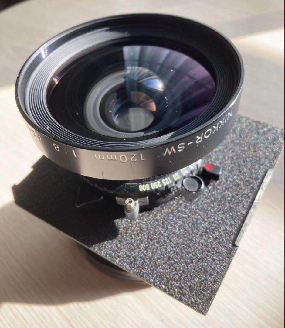 【希少】【美品】ニッコールSW120mm/F8 8×10カバーの超広角レンズ