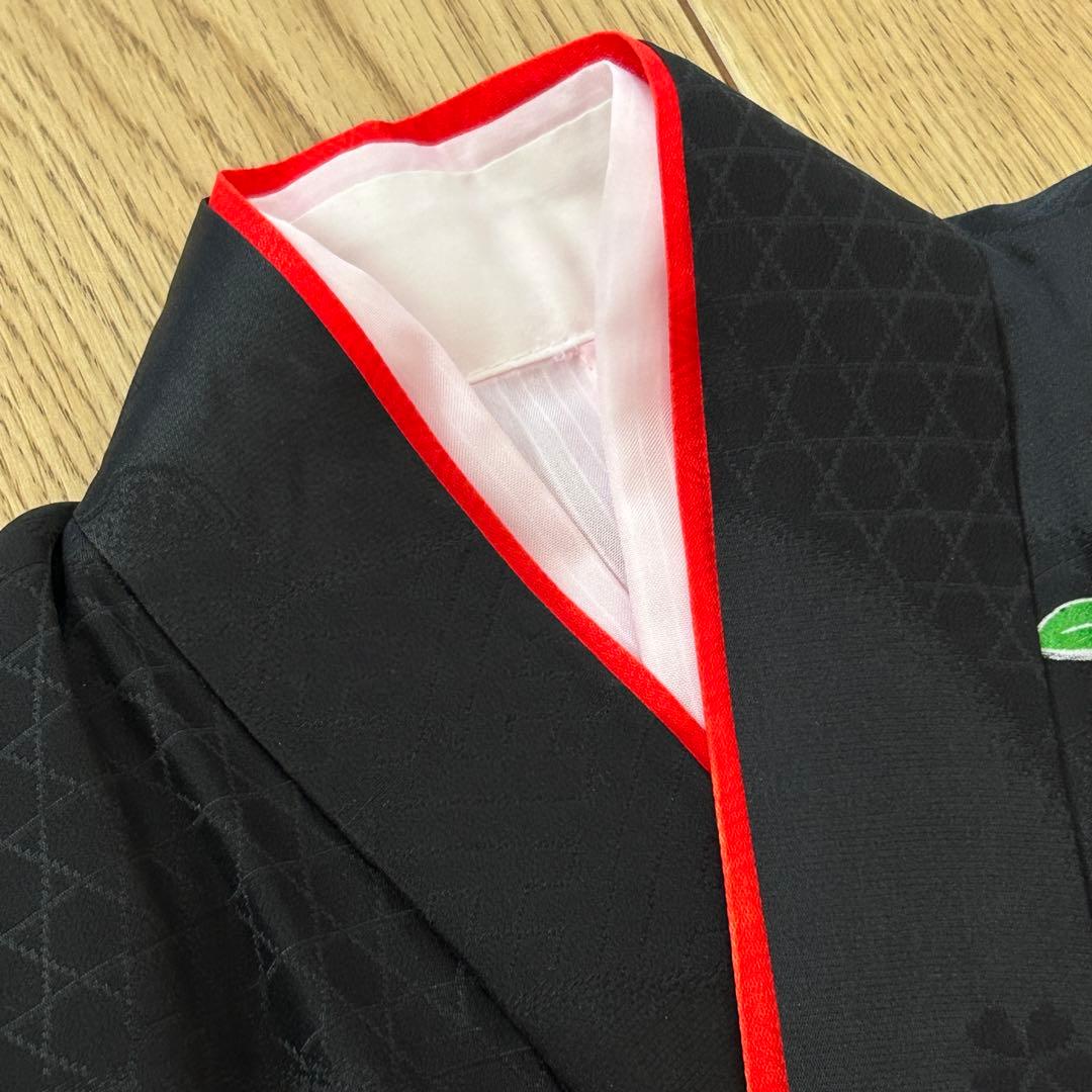 正絹　七五三 女の子7歳着物・帯セット　黒　レトロ　アンティーク