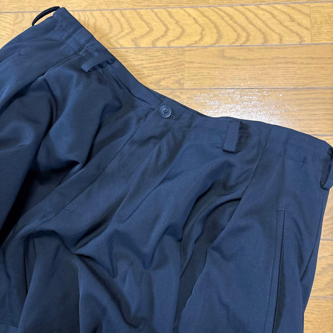 美品　ヨウジヤマモトプールオム ドレープパンツ ウールギャバジン