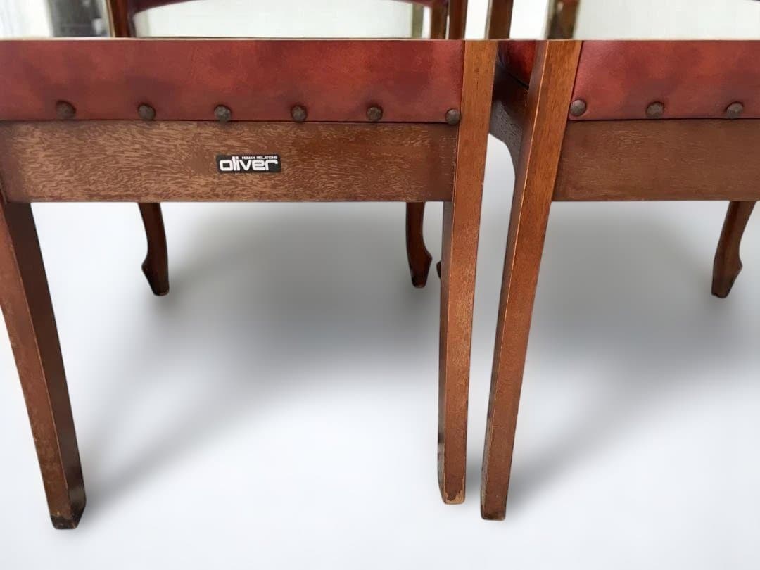 オリバー　アンティーク　鋲打ち　クラシック　２脚セット　05c20