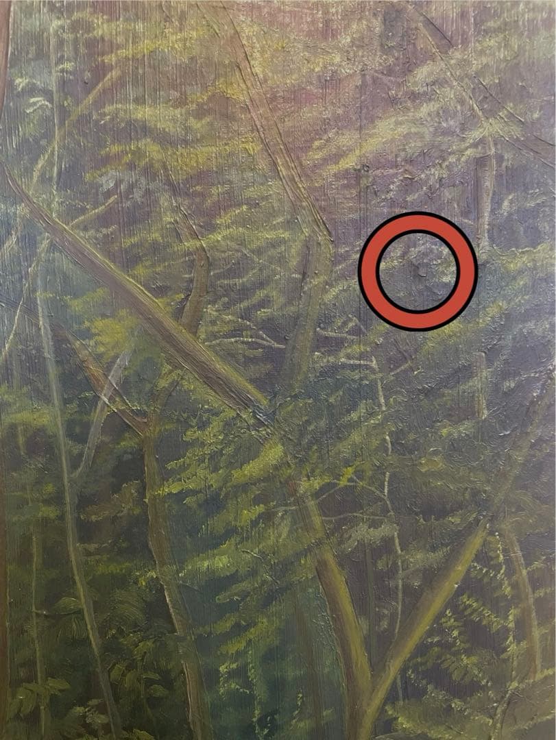 森の絵　油絵　サイズF10号　サイン付き