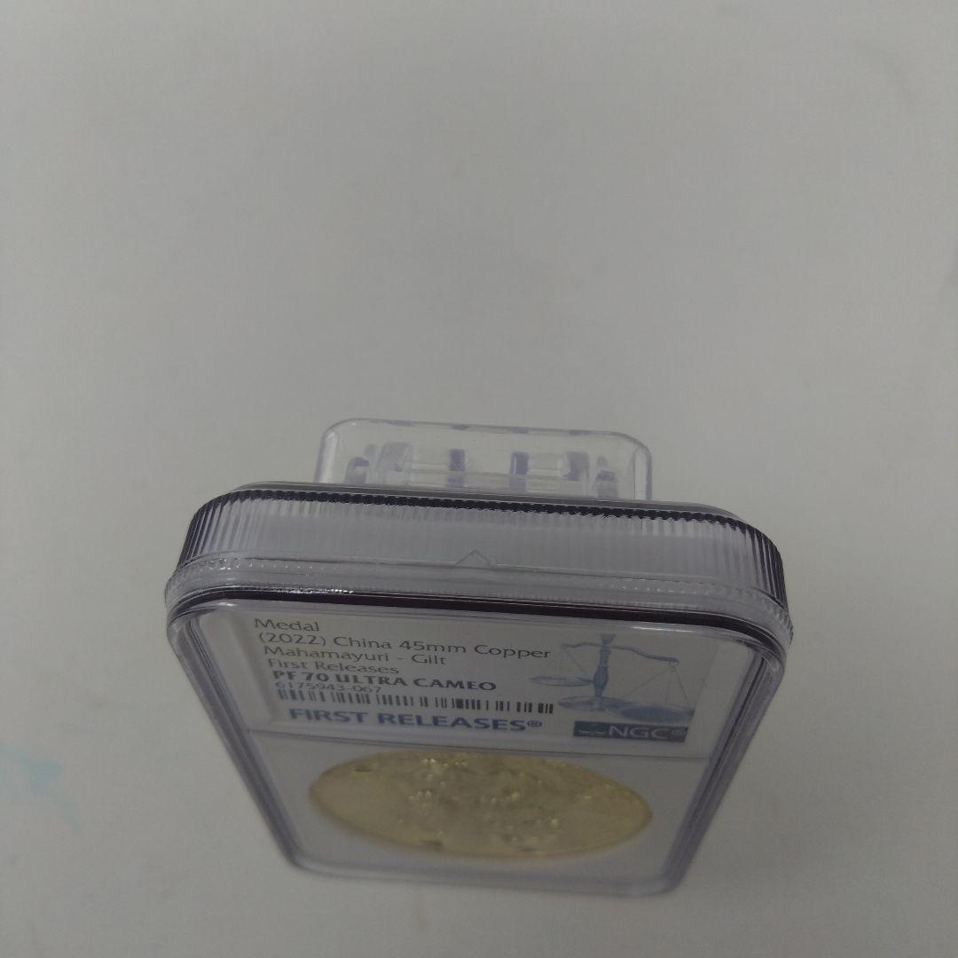 最高鑑定品　NGC-PF70　2022 中国 仏教像 金張銅メダル