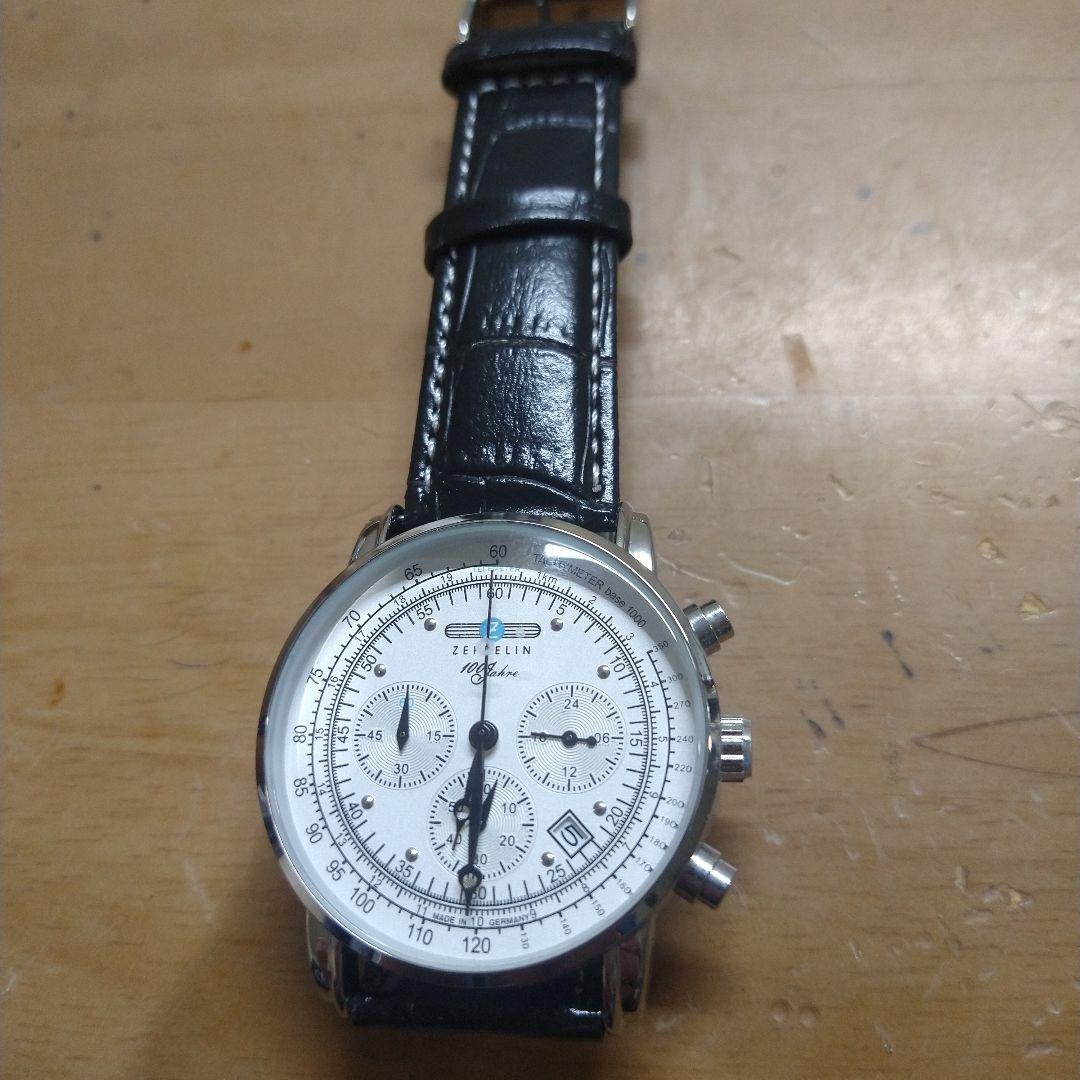 ひー様ZEPPPELIN飛行船100周年モデル クロノグラフ クォーツホワイト