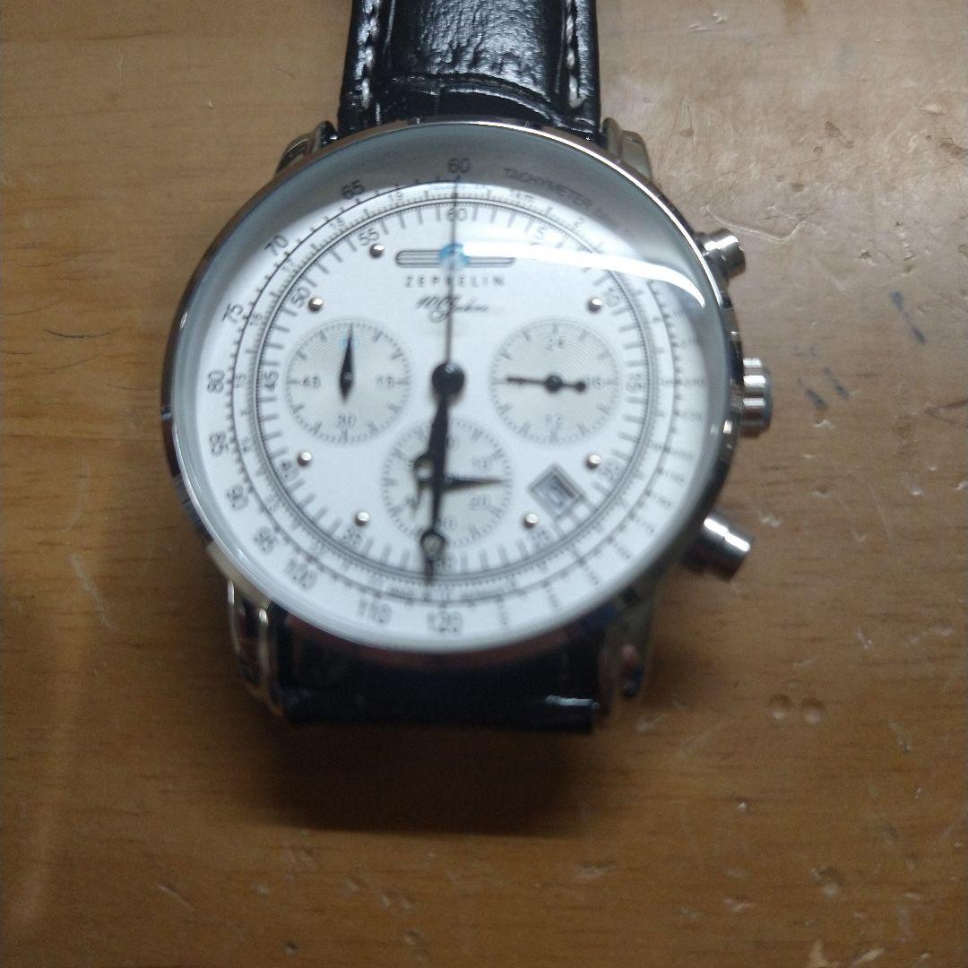 ひー様ZEPPPELIN飛行船100周年モデル クロノグラフ クォーツホワイト