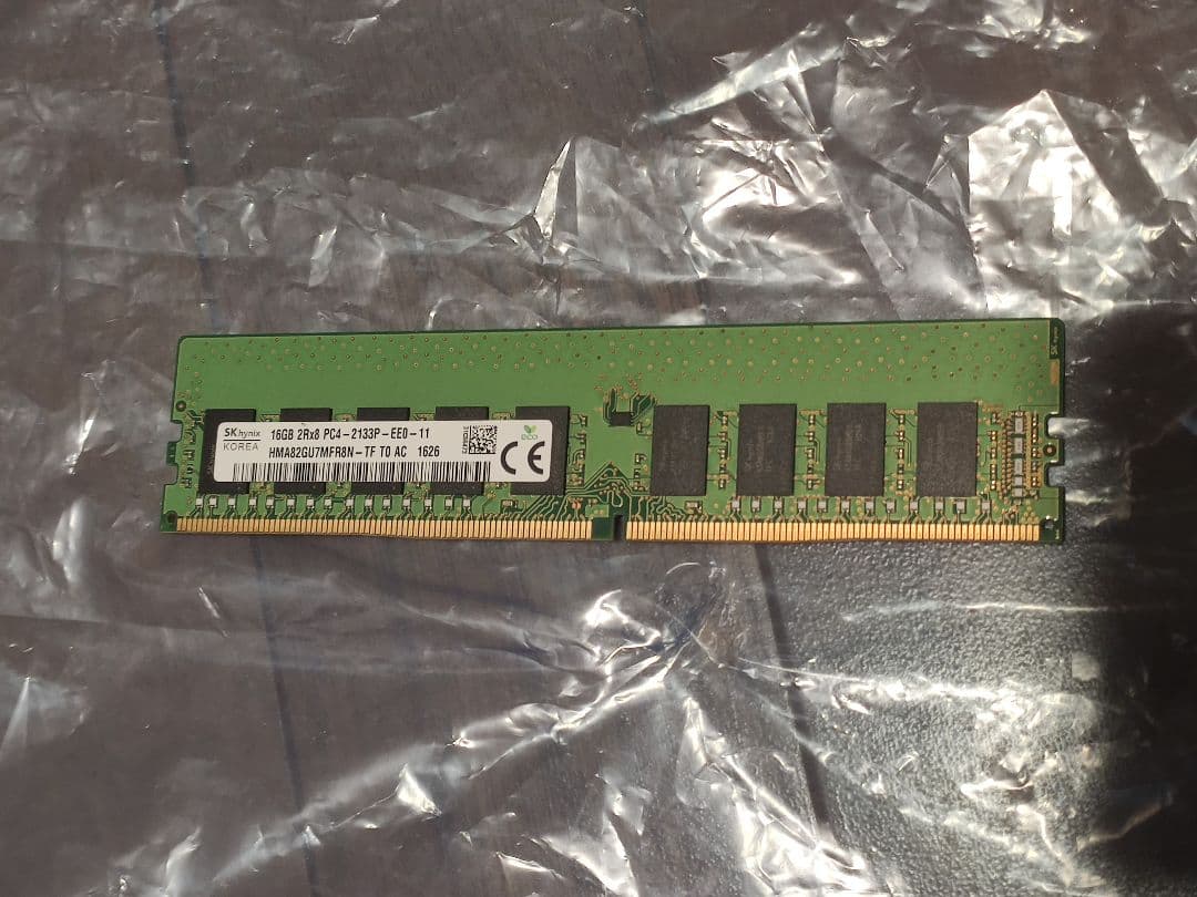SK hynix ワークステーション メモリ 16GB DDR4 動作品 ECC