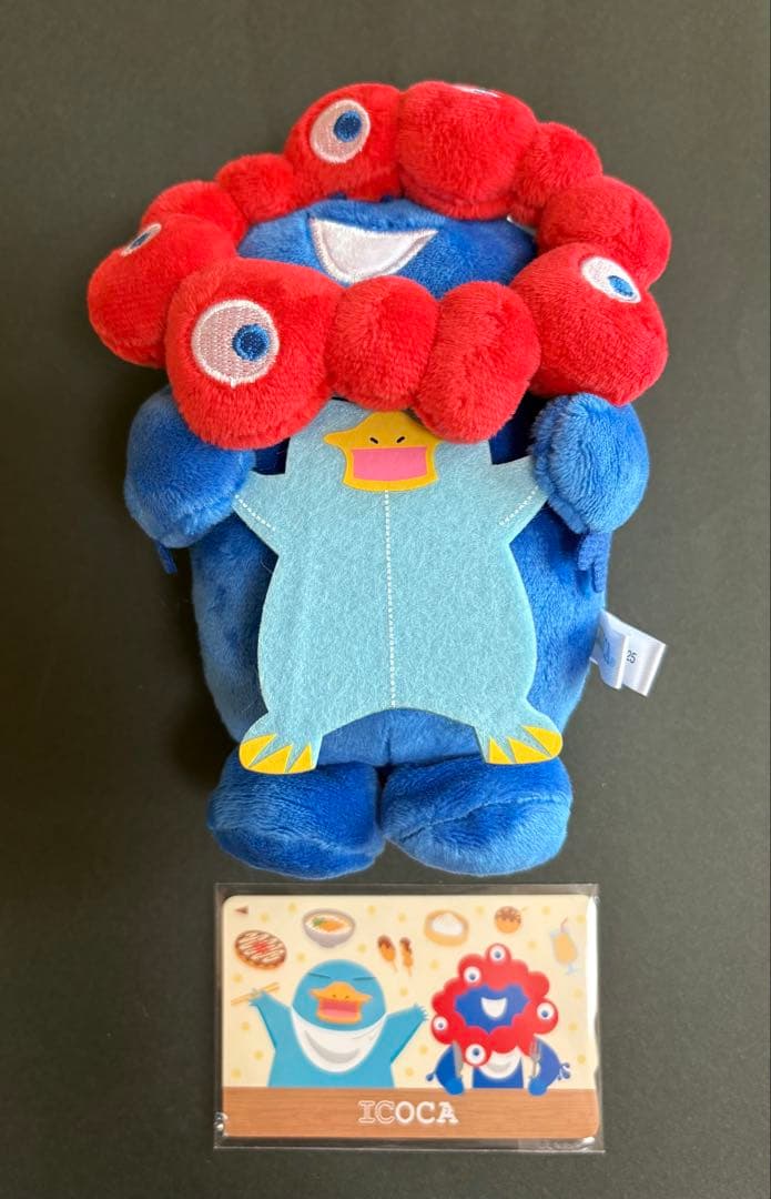 大阪・関西万博　ICOCA＋ミャクミャク＆イコちゃんコラボぬいぐるみパスケース
