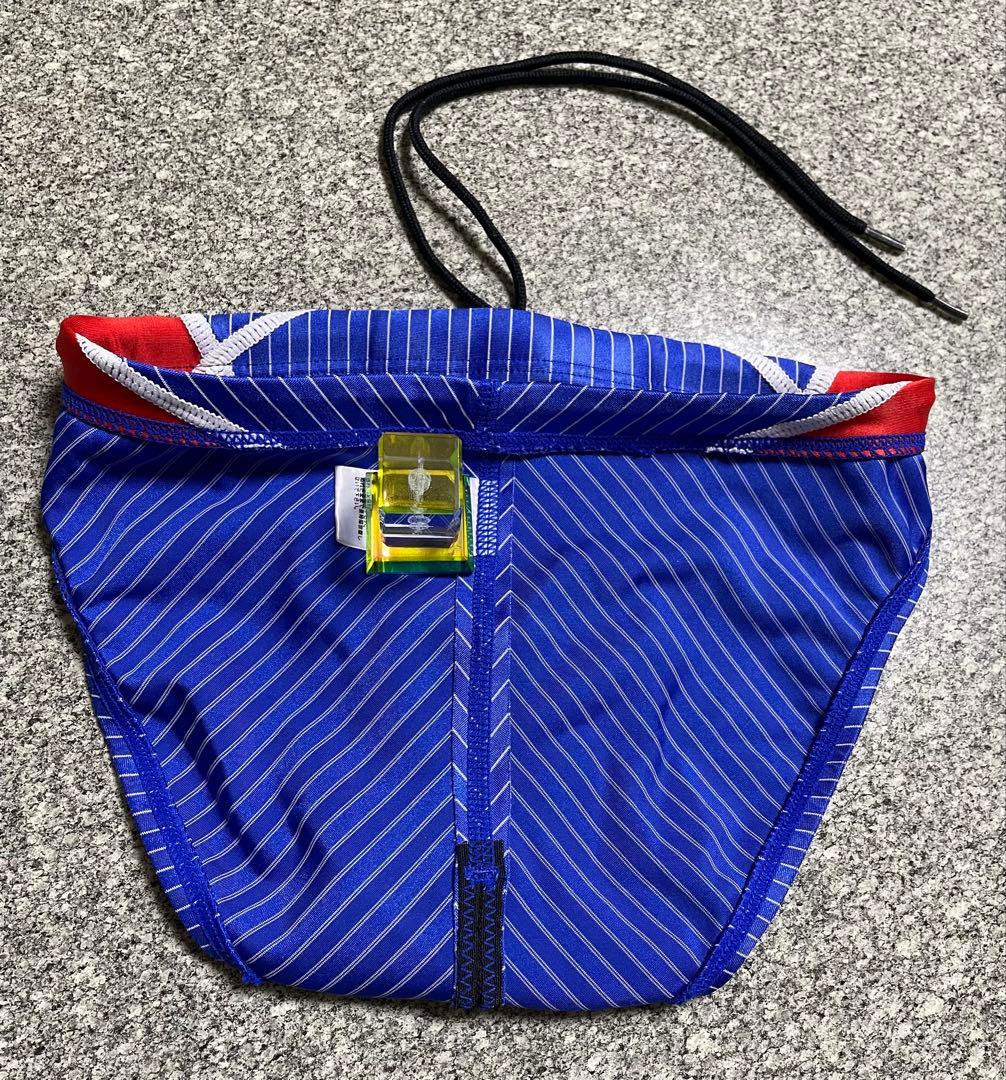 o*u様 asics 競泳用水着 青 ストライプ☆サイズ3S