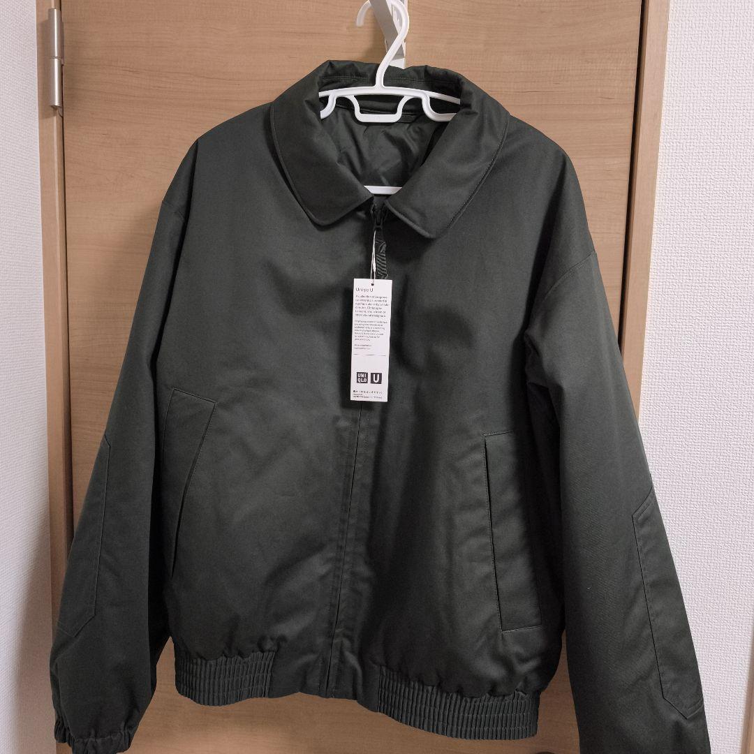 【未使用】UNIQLO U パフテックショートブルゾン　オリーブ Lサイズ