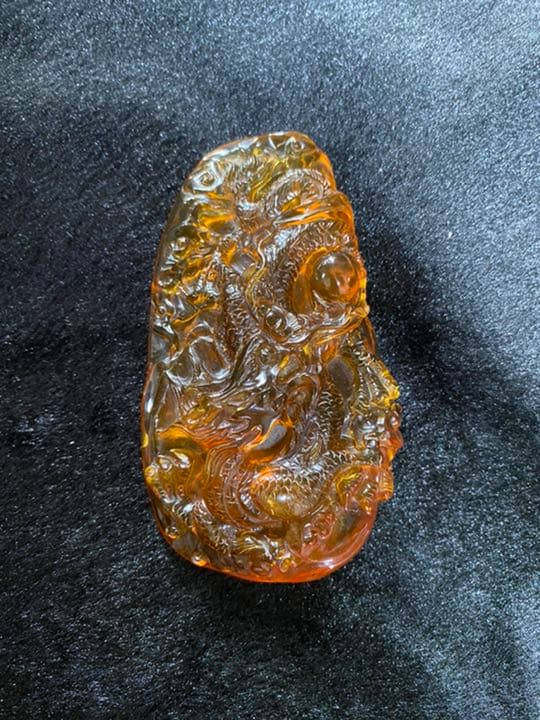 琥珀  天然琥珀  こはく バーマイト コレクション 龍牌彫刻品  龍牌  置物