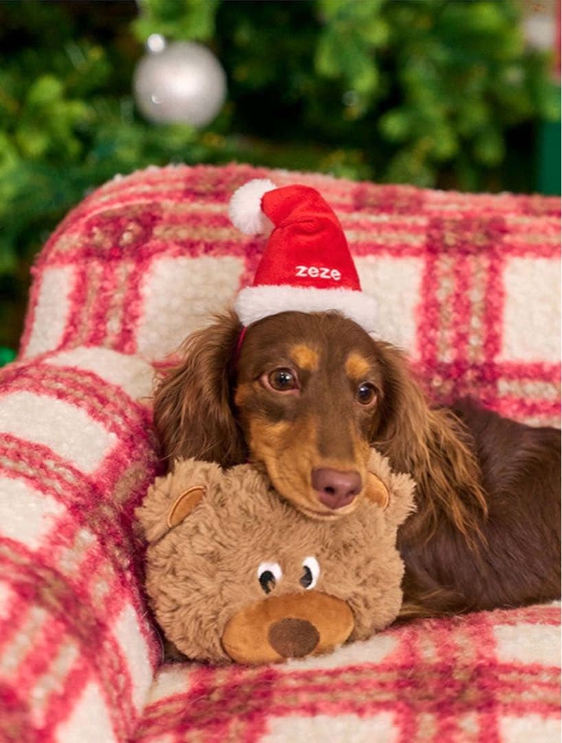犬用ベッド・クッション 赤と白チェック