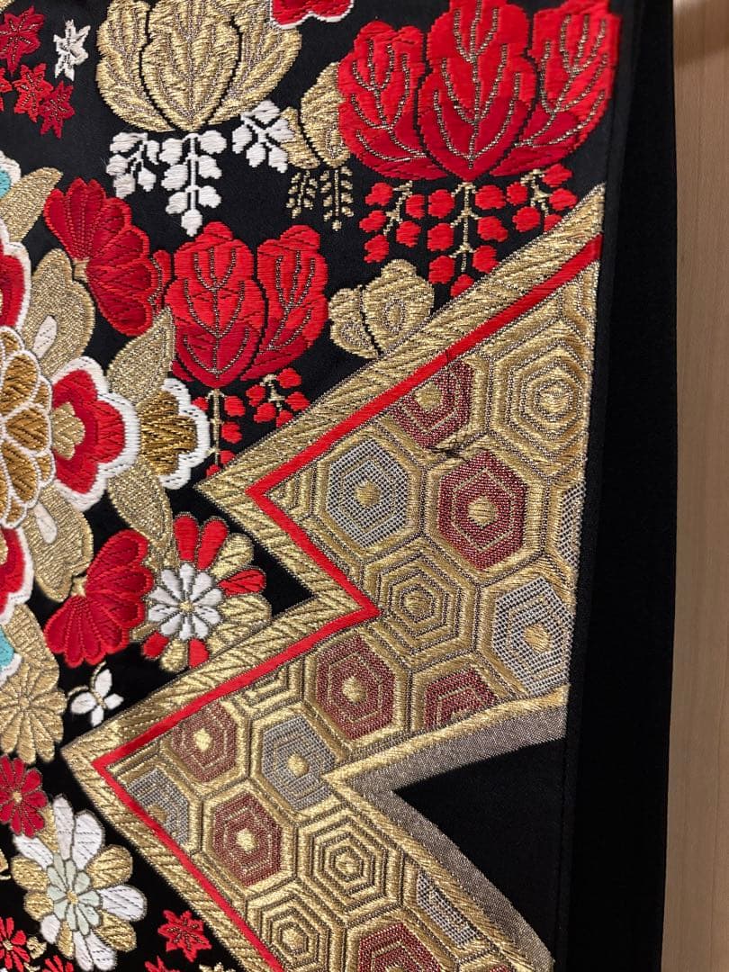 振袖セット 絞り風 白 赤 黒 花柄 MH2512143