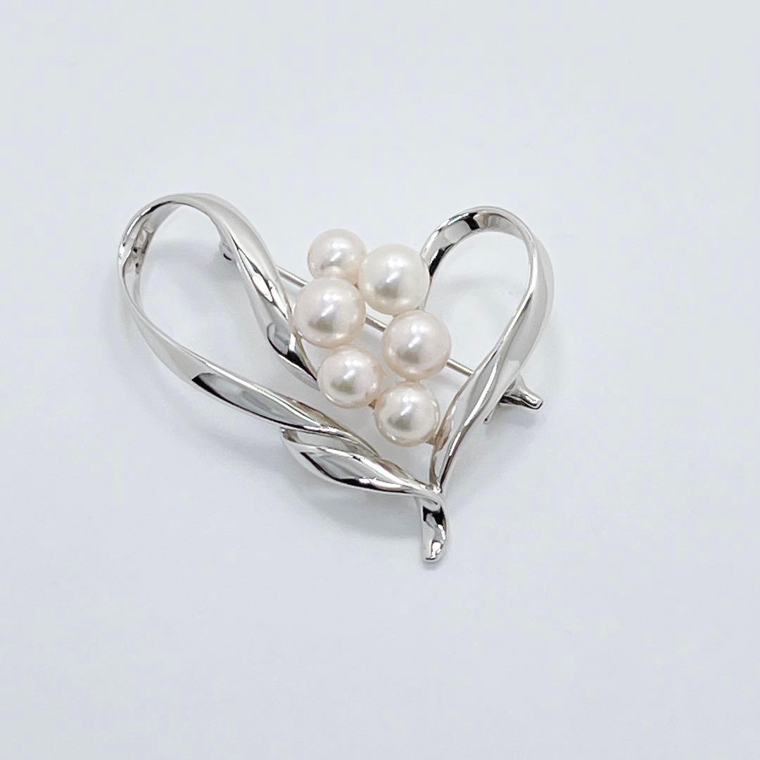 【未使用品】MIKIMOTO ミキモト パール　ブローチ　コサージュ　ハート