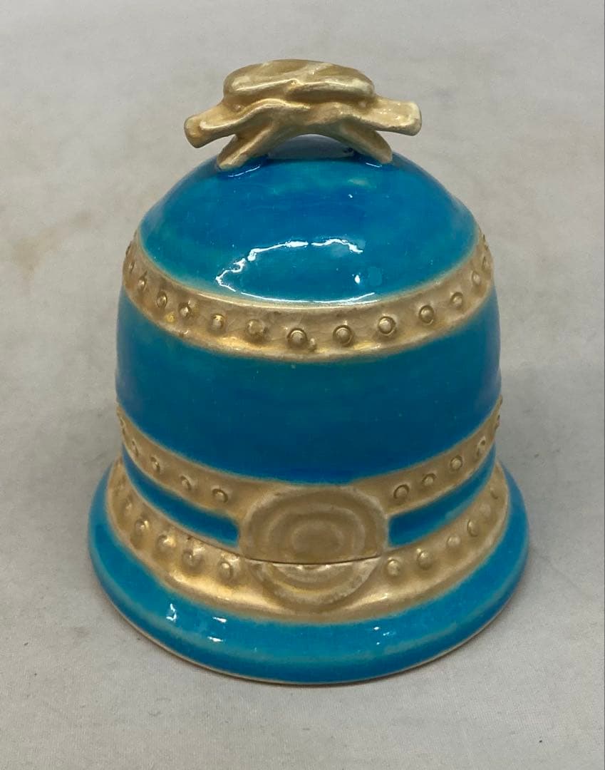 B333b 双竜頭釣鐘 香合　吾唯足知　作者不詳　保存用桐箱付　茶道具　巳年