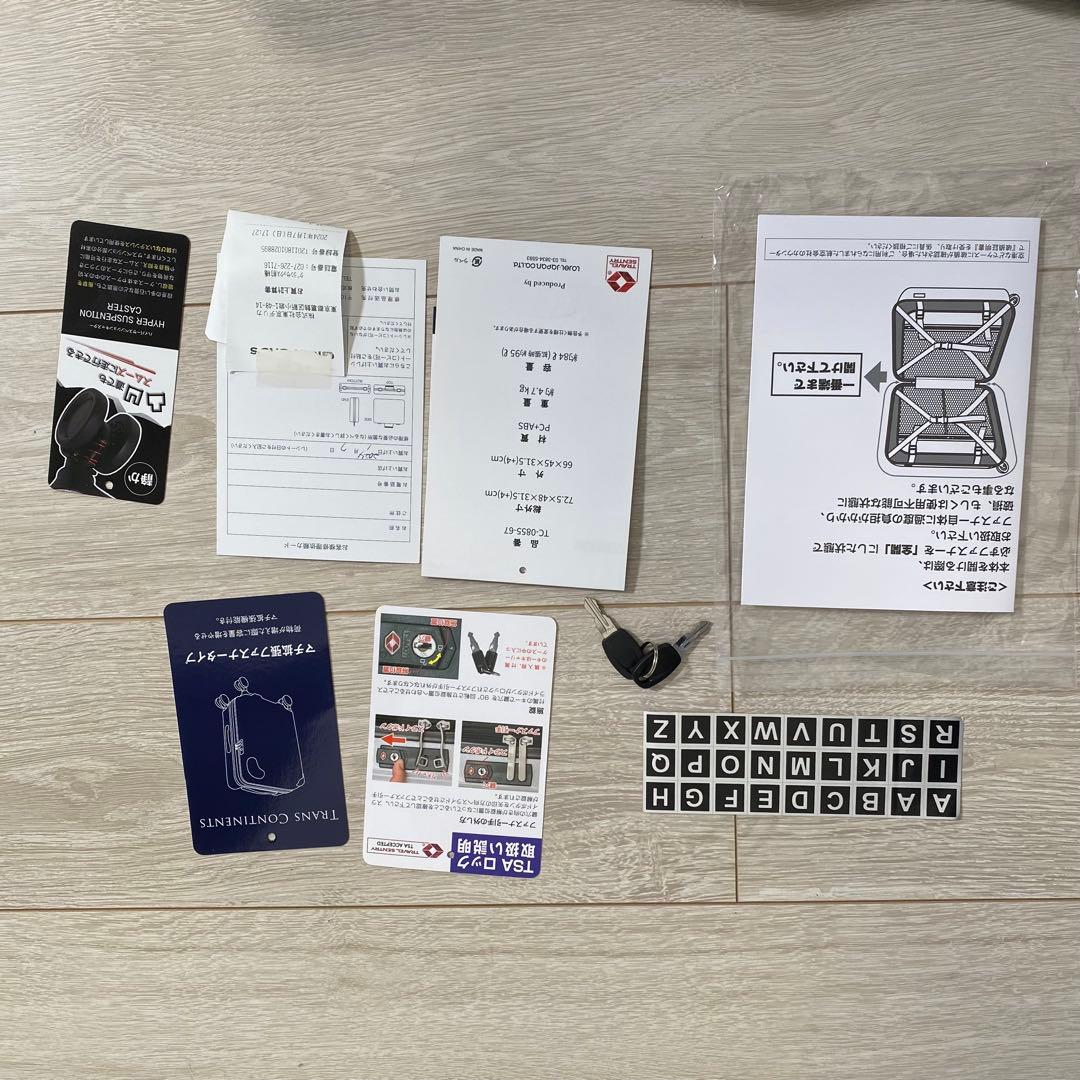 【美品】TRANSCONTINENTS 4輪　キャリーケース　M 75L