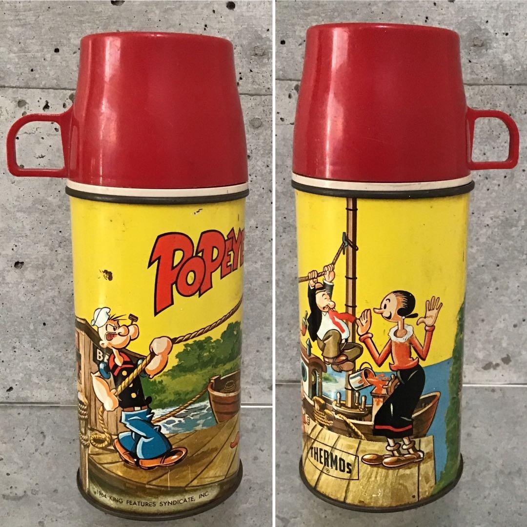 60s ポパイ POPEYE ブリキランチボックス 水筒付き ビンテージ
