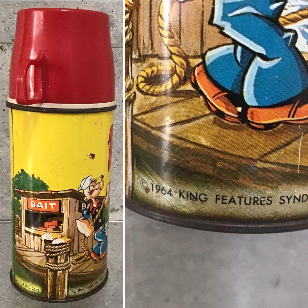 60s ポパイ POPEYE ブリキランチボックス 水筒付き ビンテージ