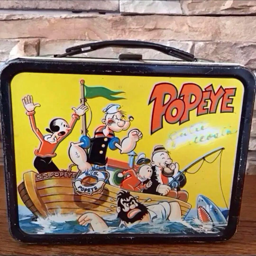 60s ポパイ POPEYE ブリキランチボックス 水筒付き ビンテージ