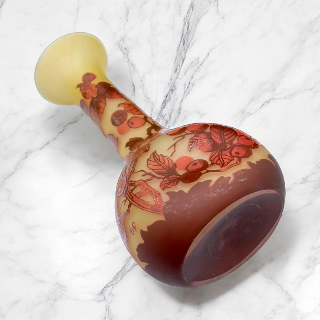 【証明書付】エミールガレ 花瓶 高さ25cm 幅13cm 奥行10㎝　カメオ彫