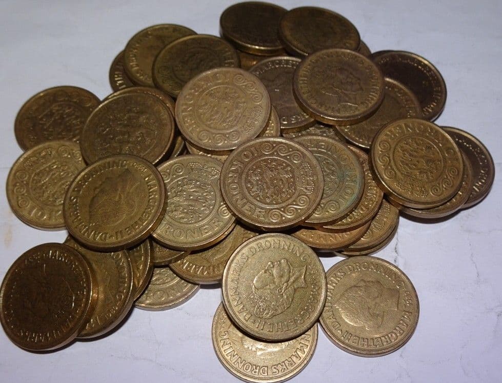 デンマーク硬貨 10クローネ 50枚 約23mm