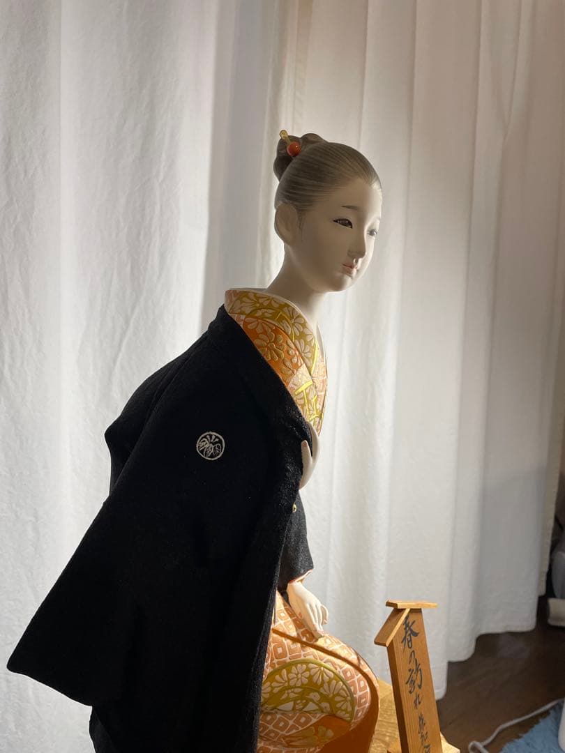 博多人形 春の訪れ 高さ43cm 木札付き 帯 龍模様（補修跡あり）