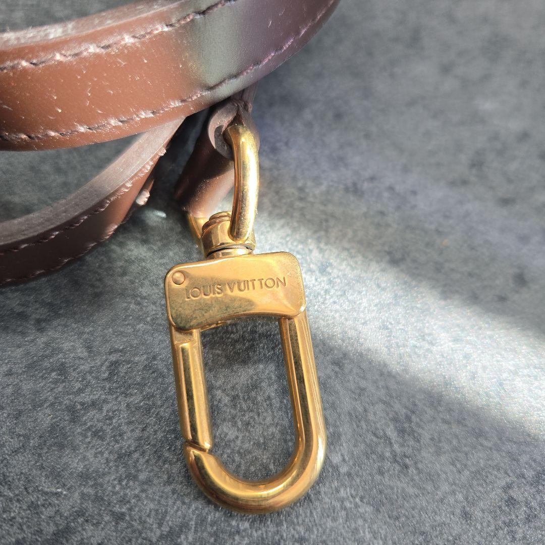 ​良品ルイ・ヴィトン ショルダーストラップ レザー ダークブラウン ゴールド金具