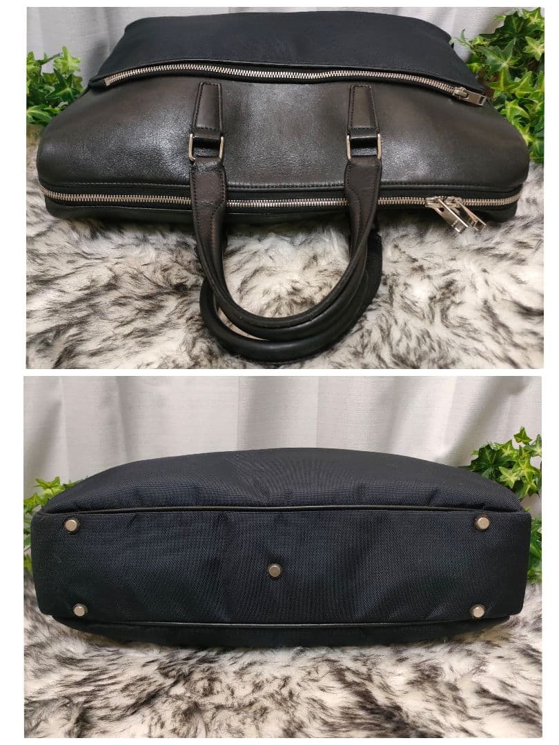 PORTER ブリーフケース ブラック レザー ポーター バッグ 黒 革ネイビー