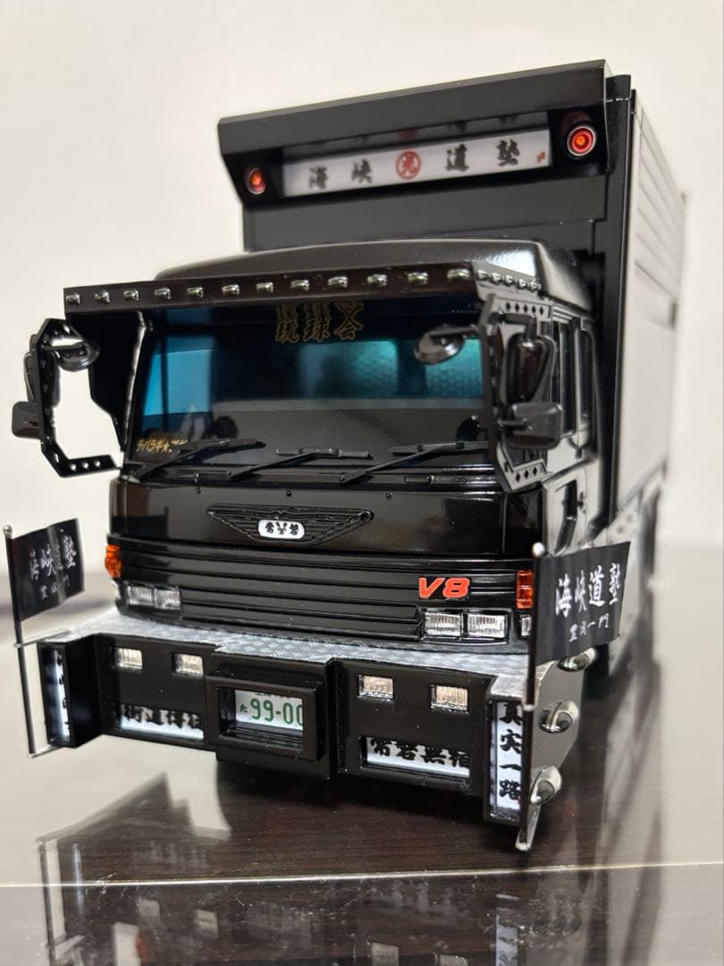 デコトラプラモデル　アオシマ 1/32 海峡道塾 怒濤　完成品　デカ箱　ダンプ