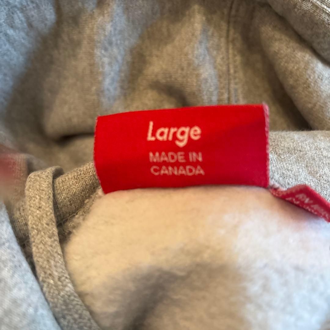 Supreme グレー フーディ Lサイズ