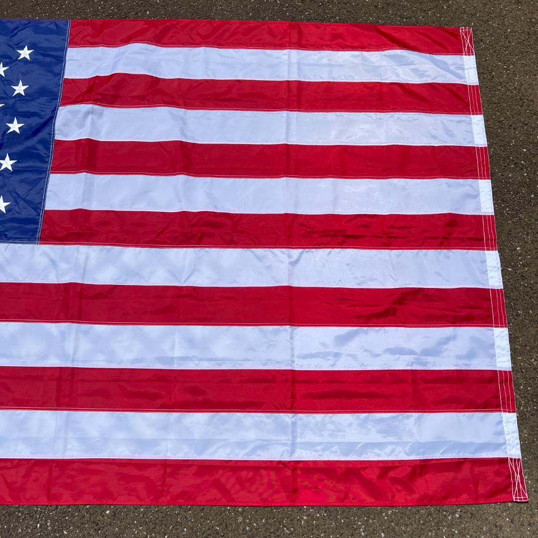 ヴィンテージ アメリカ国旗 星条旗 特大サイズ フラッグ 刺繍仕上げ USA