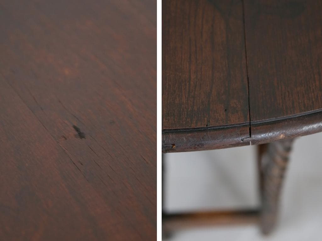 英国アンティーク木製ゲートレッグテーブル/ダイニング机バタフライ(89-136)