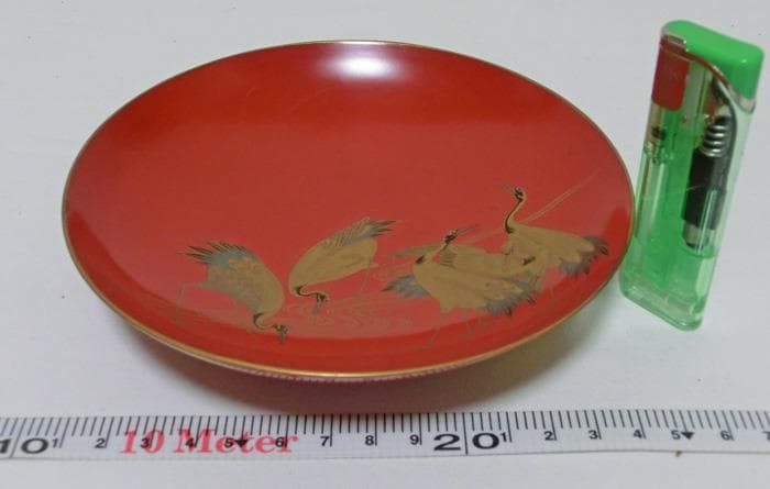 ☆江戸期☆江戸時代☆大盃☆塗師　西郡仙斎☆蒔絵☆鶴☆金彩☆共箱付☆