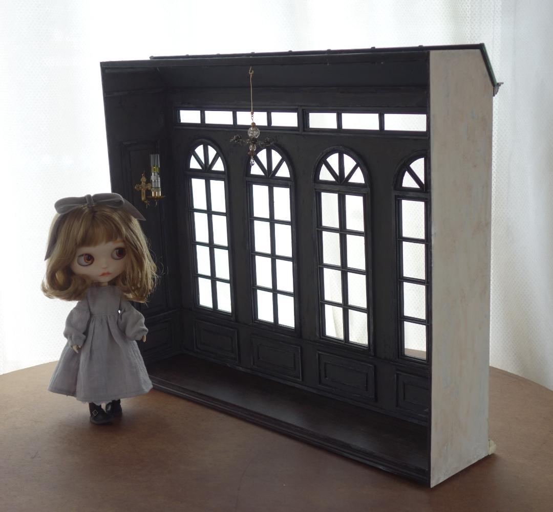 背景ボード　木製ドールハウスNo.3　ゴシック